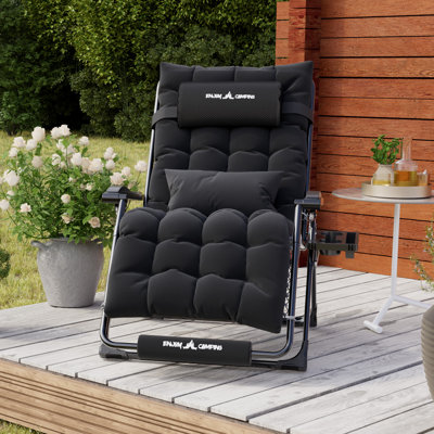 Kymbra Oversized XL Folding Reclining Folding Zero Gravity Chair With Removable Cushion