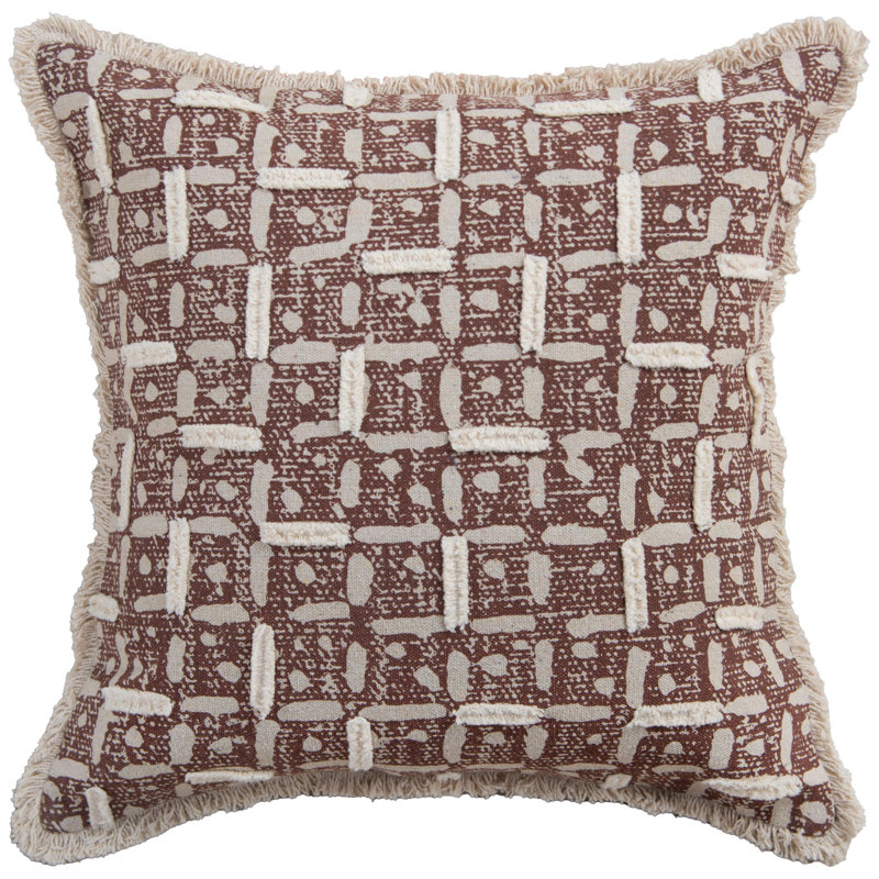 Coussin 100% coton recyclé, Brun / naturel, Mélange de duvet