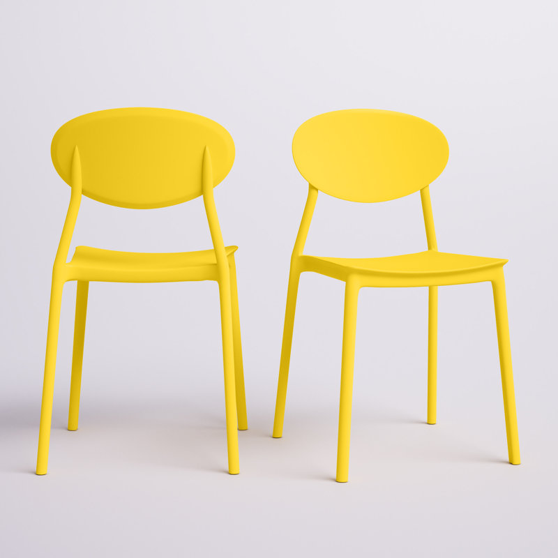 Chaise d'appoint empilable Kaden, Jaune