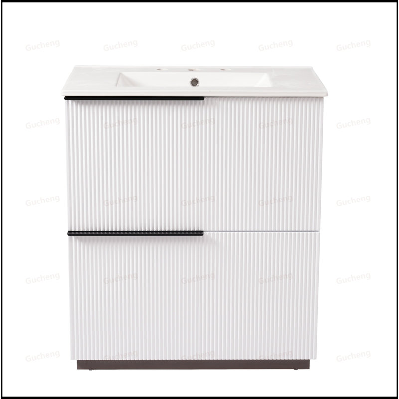 Meuble-lavabo 30 po avec tiroirs et lavabo, Blanc