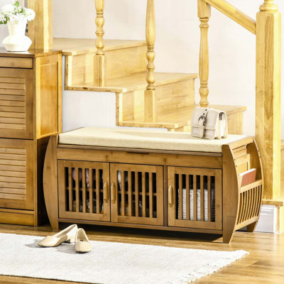 Banc à chaussures avec armoires de rangement