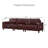 112" Luxury PU Leather Sofa For Living Room,Apartment,Upholstered Breathable Faux Leather PU Couch With Wood Legs, Burgundy-1836423126