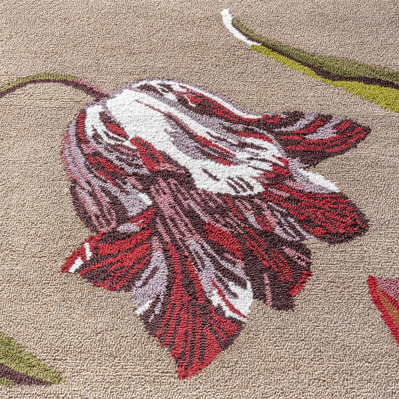 Floral Area Rug in Burgundy/Green/Brown, Rectangle 8'2" x 11'6"