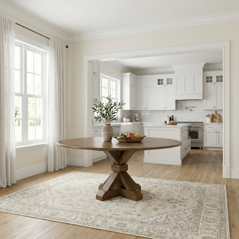 La table Daviney | Table ronde sur pied en chêne - Bois flotté, Bois flotté