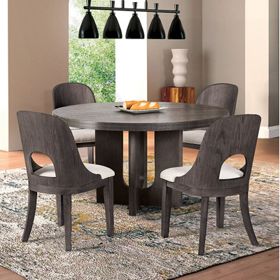 Table de salle à manger ronde Sterling West avec finition expresso pour salle à manger moderne