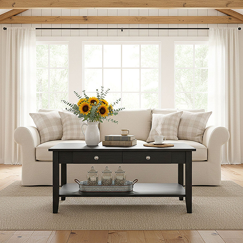 Ambrianna Solid Wood Single Coffee Table, Black