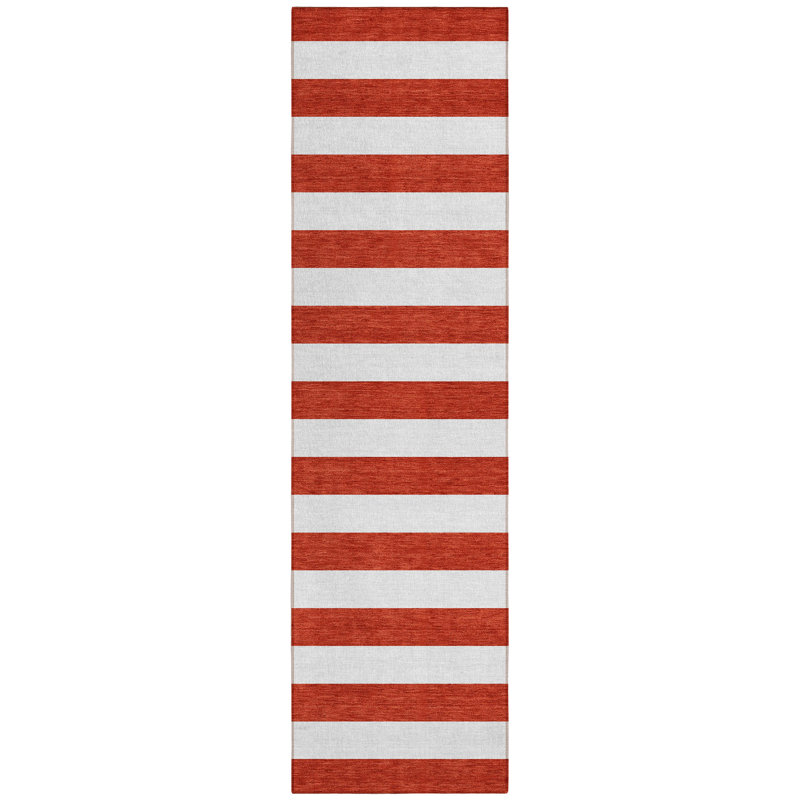 Washable Striped Indoor / Outdoor Rug, Runner 2'3" x 7'6"