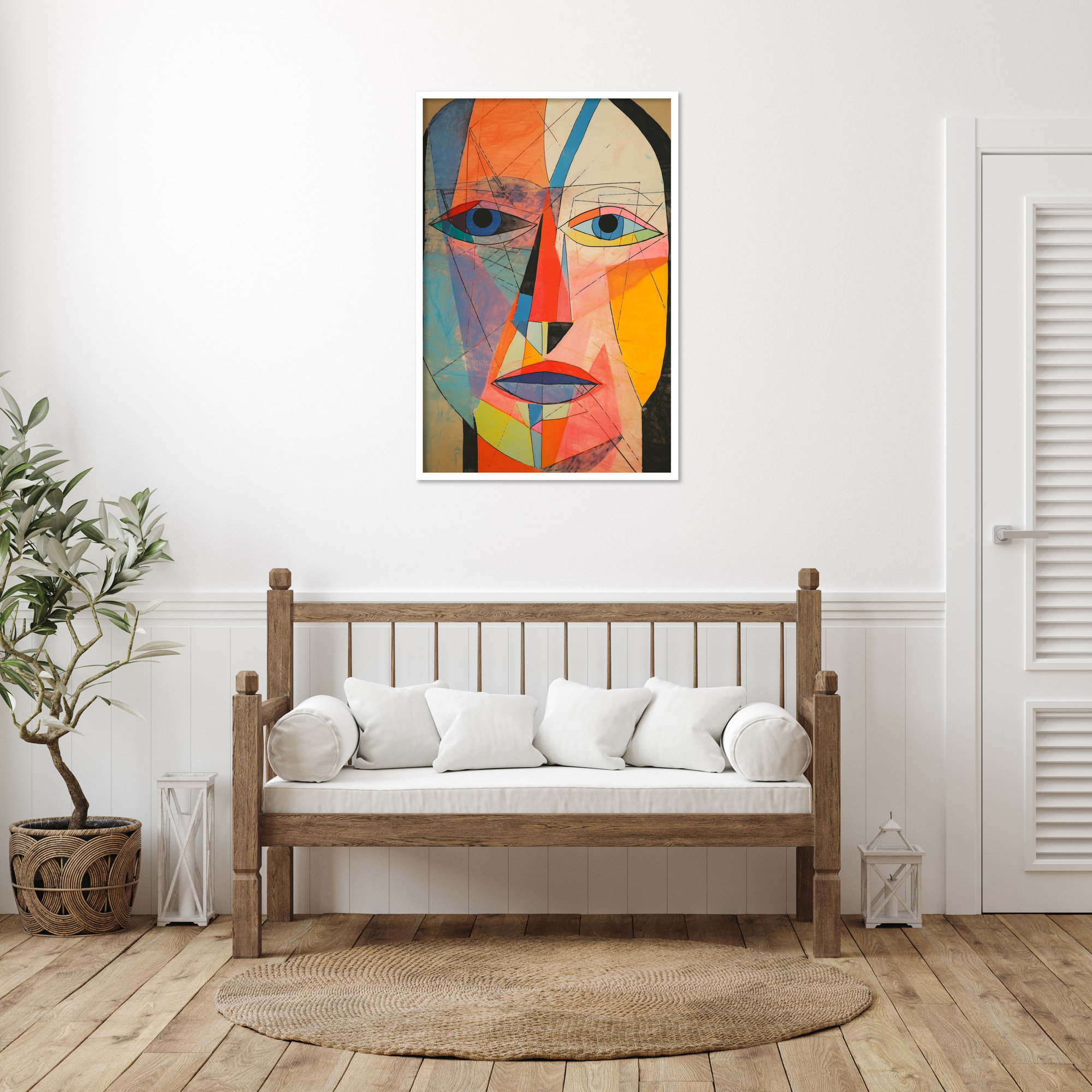 The Face by Treechild, White, 41" H x 28" W