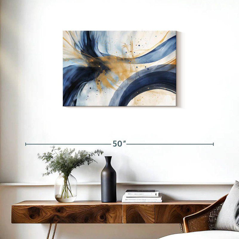 Bleu abstrait et beige Avery