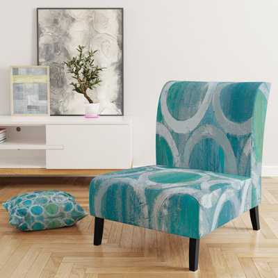 Fauteuil de chambre rembourré Natural Blue Circle