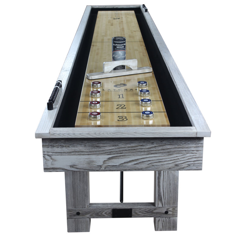 Montauk Whitewashed Solid Hardwood 9' Shuffleboard Table