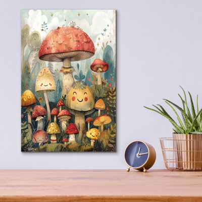 «Cute Mushroom» par Momart, art mural en verre acrylique
