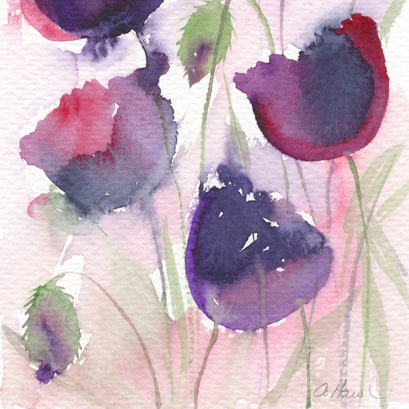 Ensembles de housses de couette DiaNoche par Amanda Hawkins - Coquelicots noirs 2