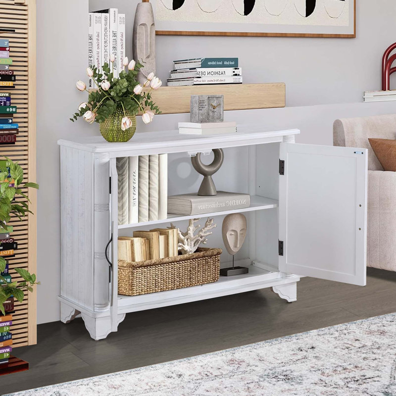 Versatile Console Table with Storage Options and Quality Materials for Home Decoration, Antique White