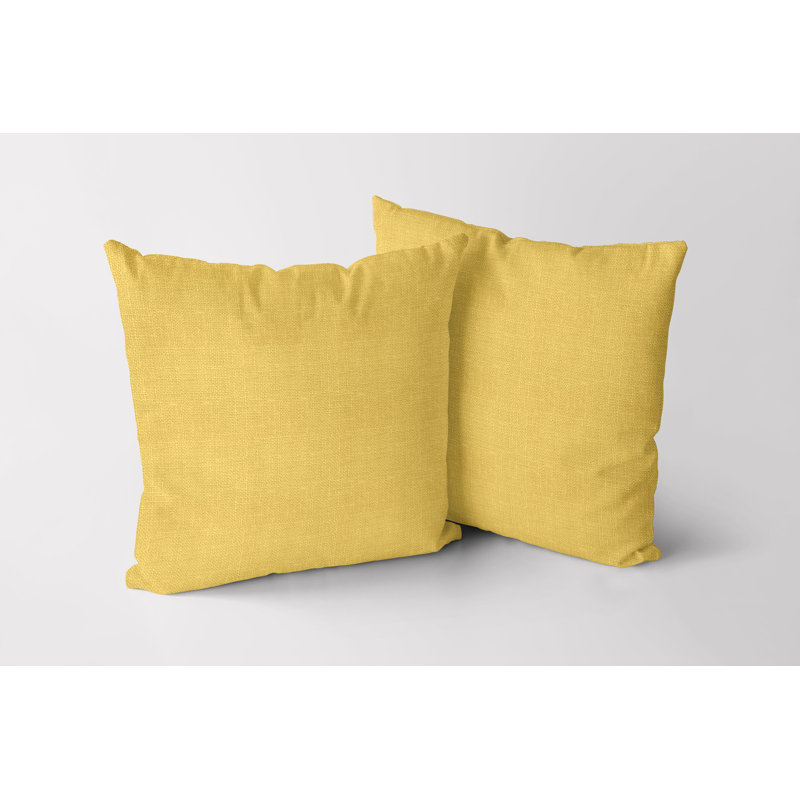 Housse de coussin carré S&G Slubb, 24" X 24", Jaune