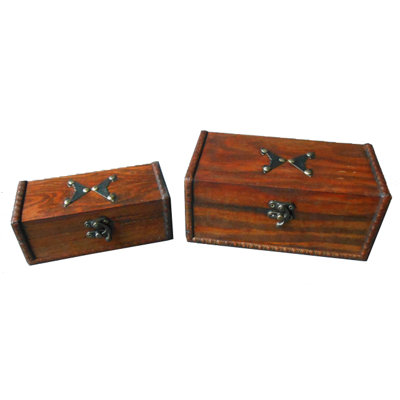 Ensemble de coffre en bois 2 pièces Cutlip
