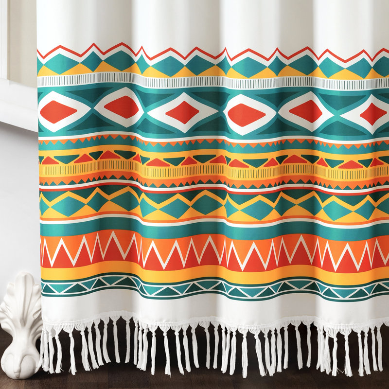 Boho Viviane Geo Geometric Shower Curtain