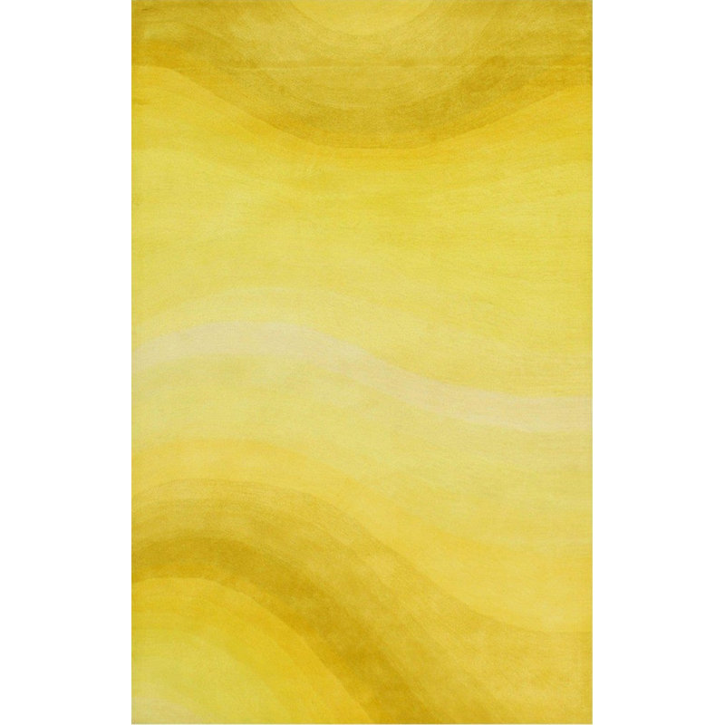 Tapis jaune en laine Tallent, Rectangle 5 pi x 8 pi
