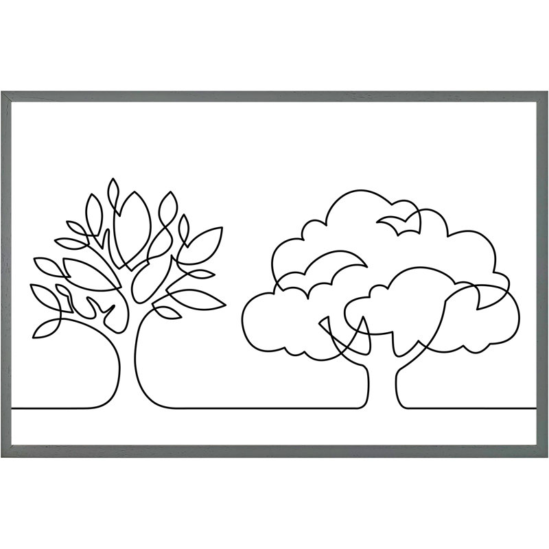 Arnitra Single Picture Frame Wall Art, 76cm H x 114cm W x 4cm D, Grey Framed