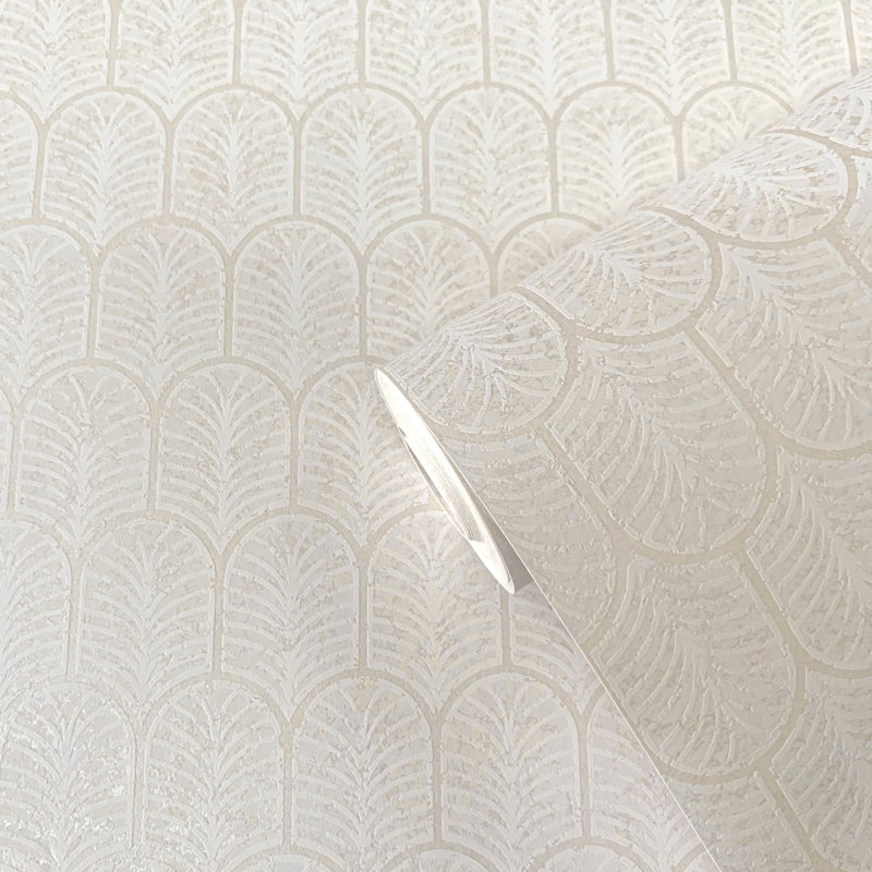 Lustre Geo Arch Wallpaper Roll, White