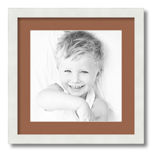 White Wood Matte Picture Frame with Mat