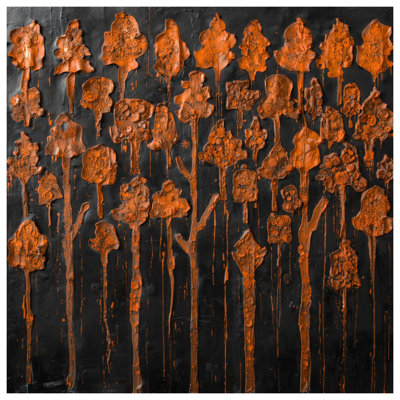 Textured Orange Trees Bath Mat