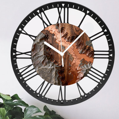 Horloge murale ronde en fer 10 po avec mouvement à quartz silencieux, chiffres romains, impression UV