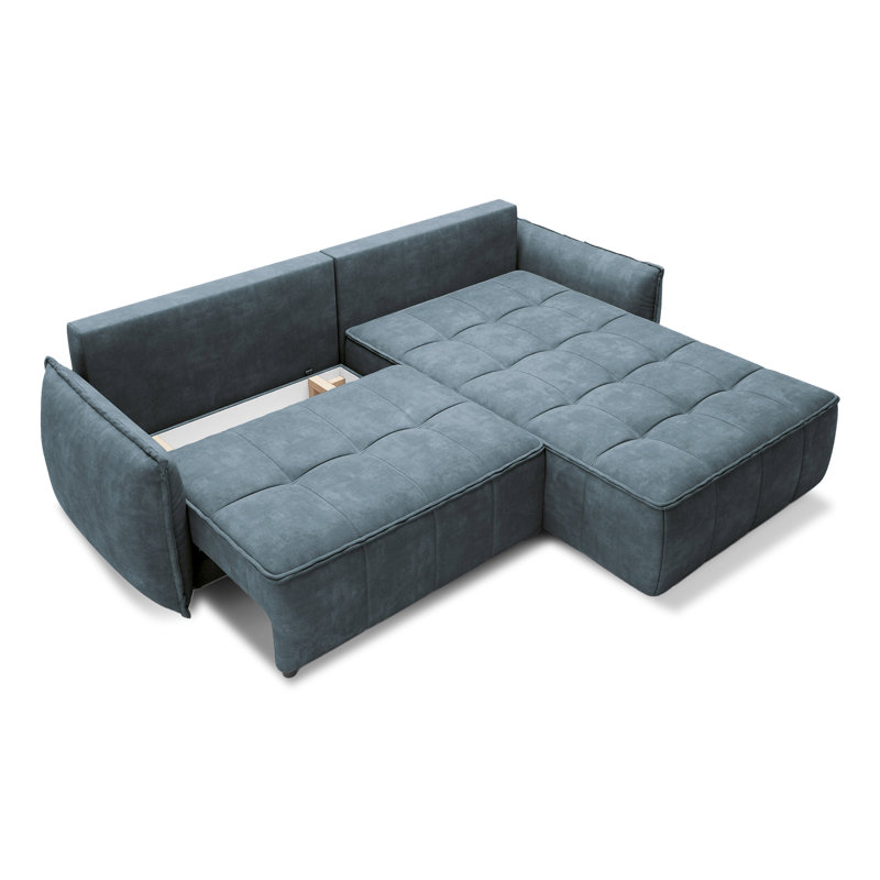 Bonella 4 Seater Sofa Bed, Blue, Right Hand Facing