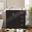 Ensemble de meuble-lavabo 36 po avec lavabo en céramique, armoire de rangement en bois massif, ensemble de meuble-lavabo autoportant avec 3 tiroirs et portes à fermeture douce-126233920