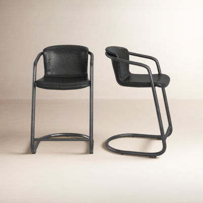 Higbee Genuine Leather Bar and Counter Stool