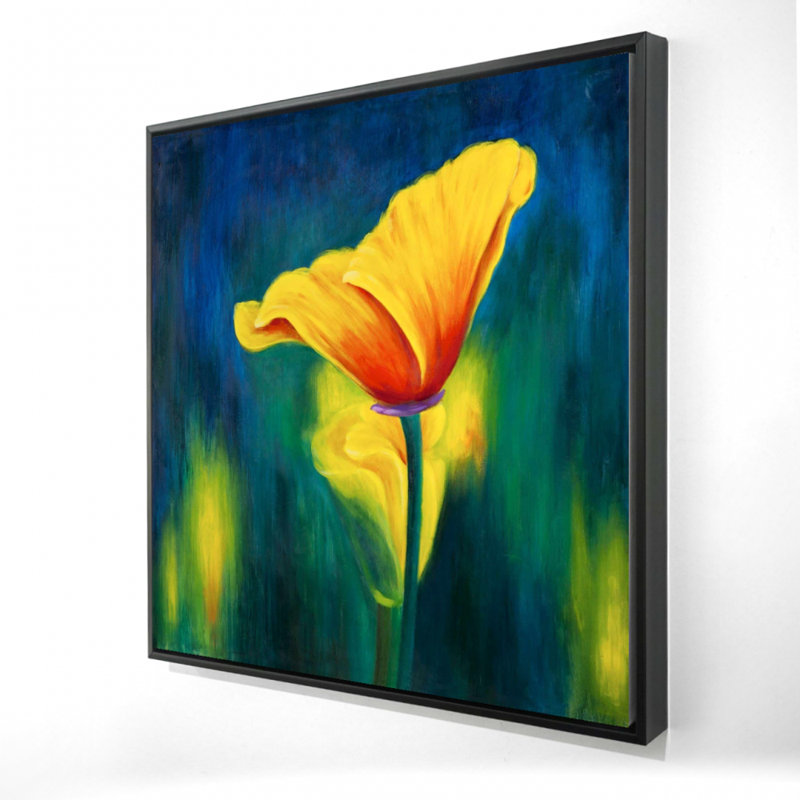 Superbe contraste de fleurs - art floral contemporain sur toile