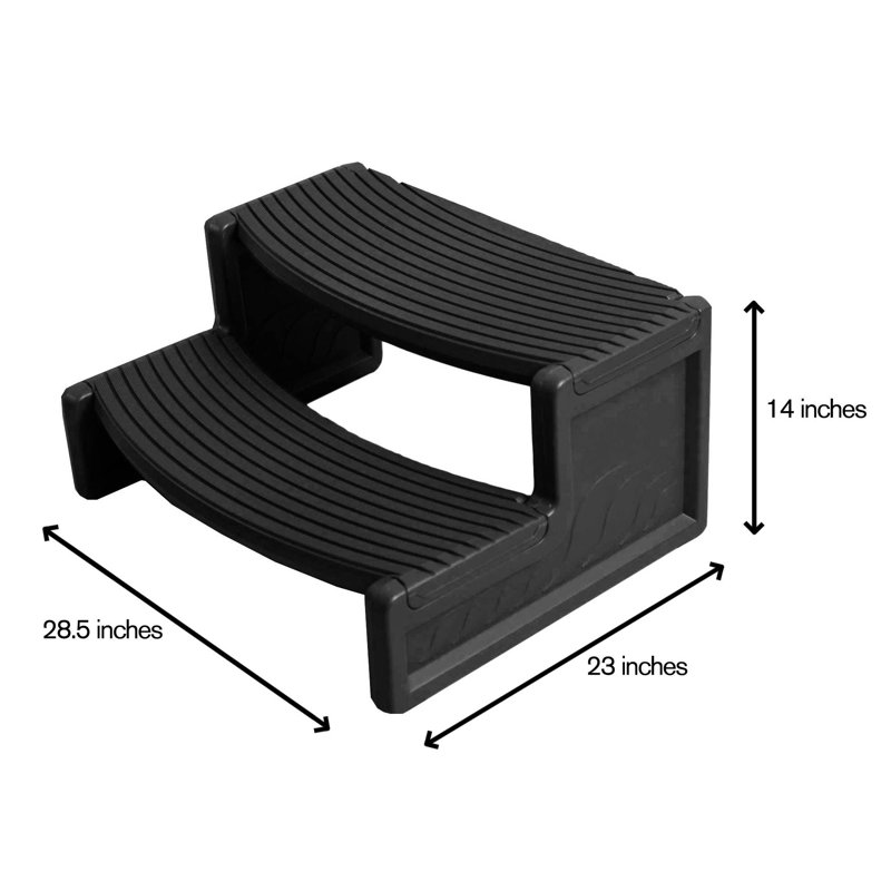 Black Resin 2-Step Spa and Hot Tub Stairs