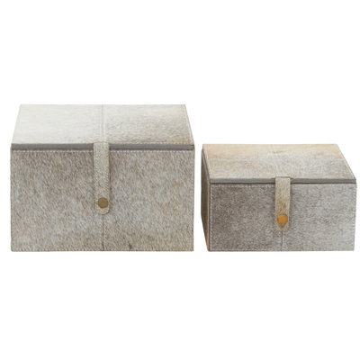 Philbrick 2 Piece Handmade Faux Leather Decorative Box Set