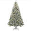 Arbre de Noël artificiel haut 6 / 7,5pi avec branches enneigées, lumières colorées et base en acier-1460292258