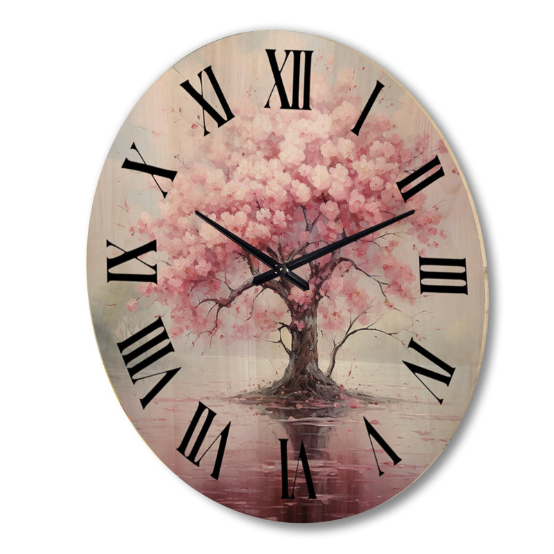 Horloge murale surdimensionnée en bois rose, Très grand
