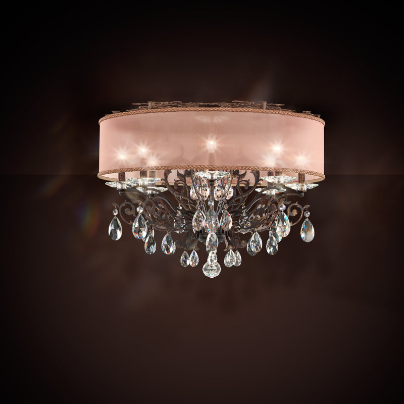 Filigrae 8 - Light Flush Mount, Bronze, French Gold, Heritage Clear Crystal