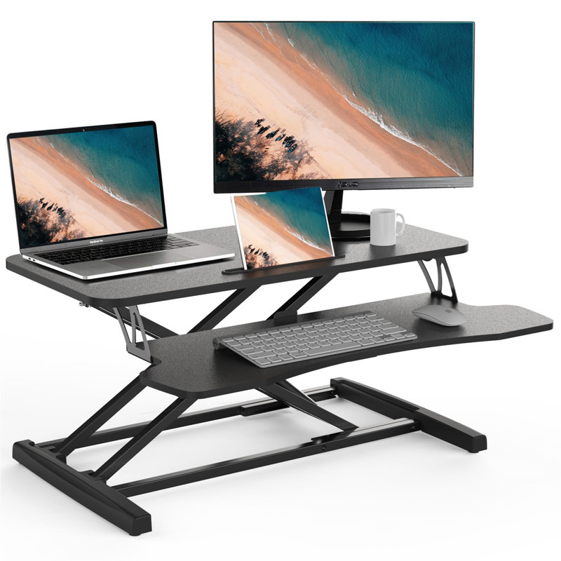 Adjustable Metal Base Standing Desk Converter