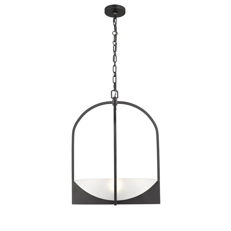 Lustre à 4 lumières Kratzerville, Noir mat