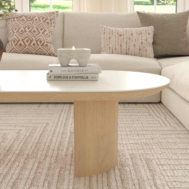 Table basse ovale en fritté 51,2 po x 25,6 po Jasmarie