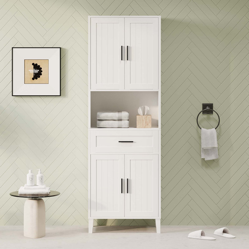 70.9" High Freestanding Tall Bathroom Cabinet, White