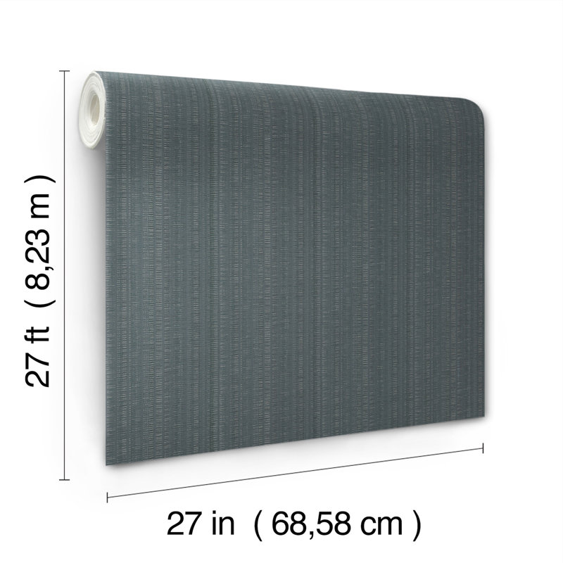Striped Wallpaper Roll, Denim