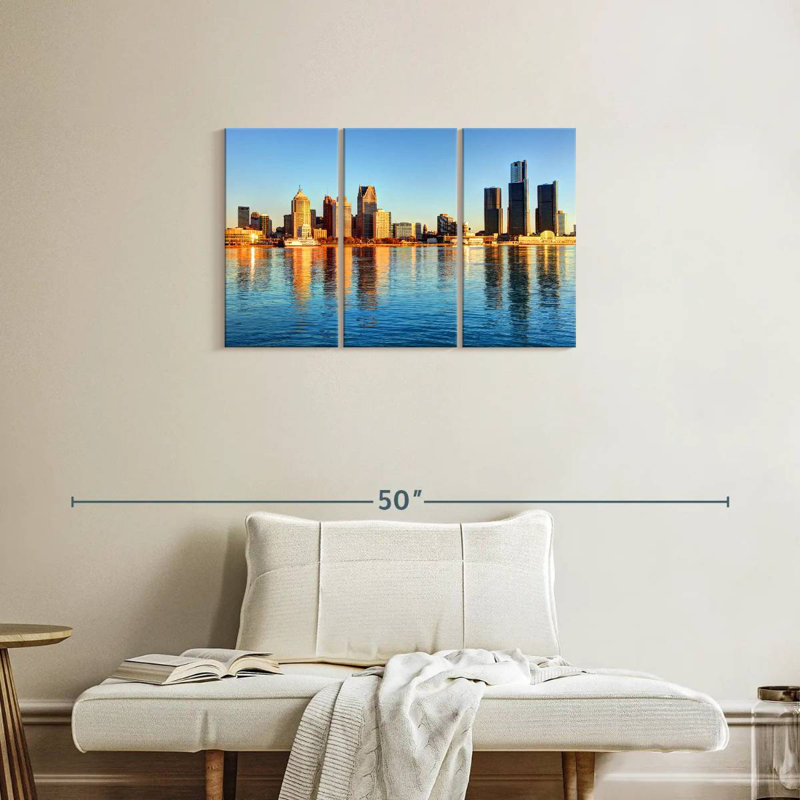 Nicci Detroit Waterfront Skyline, H 20 po x l 33 po