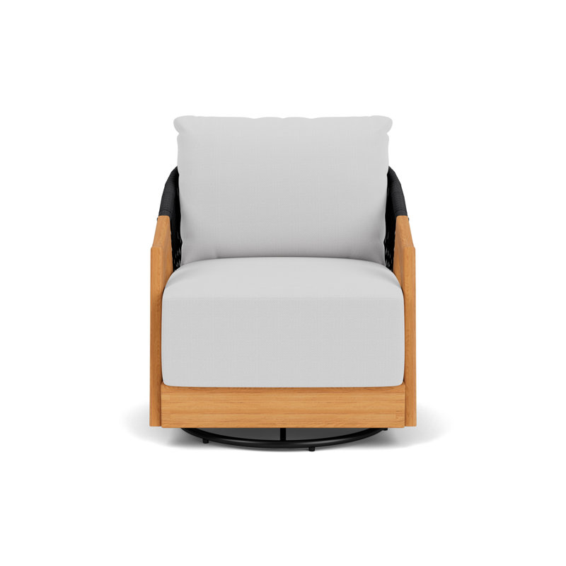 Alpine Outdoor Teak Swivel Armchair, Reflections Ice