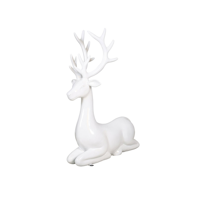 Cerf assis (blanc)