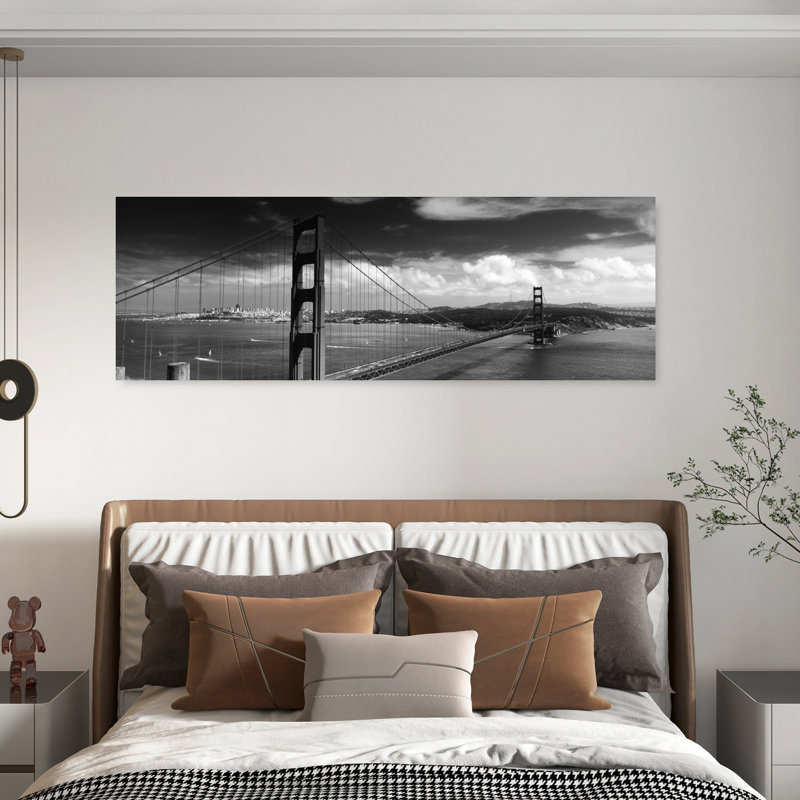 Bridge Over A River Golden Gate Bridge San Francisco California USA by Mark Denton - Wrapped Canvas Panoramic Print