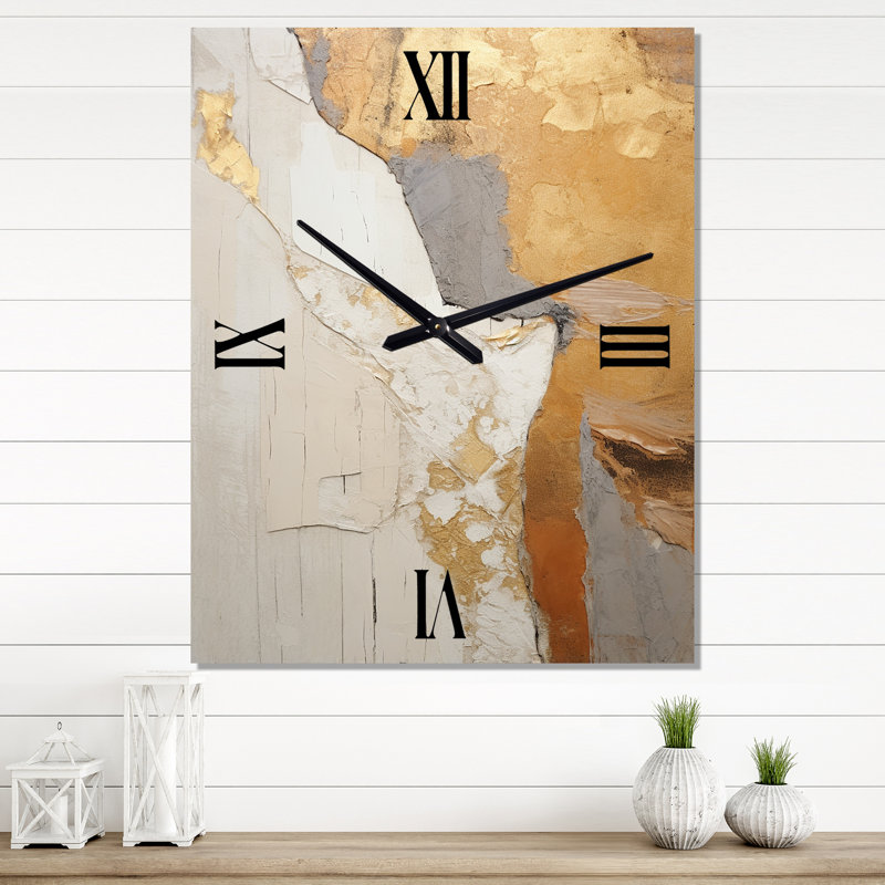 Gwenivere - Horloge murale surdimensionnée à collages abstraits, Très grand