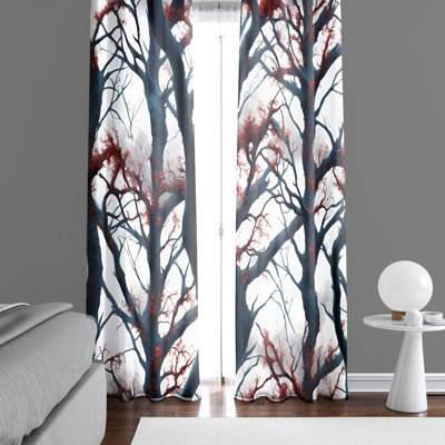 Paire de rideaux semi-transparents en polyester Ellea