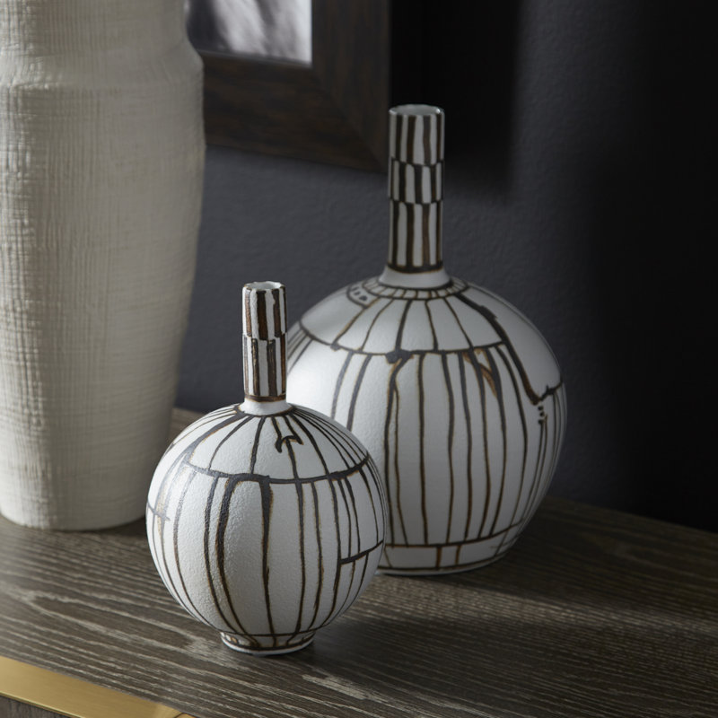Glass Table Vase, 8.75" H x 6" W x 6" D