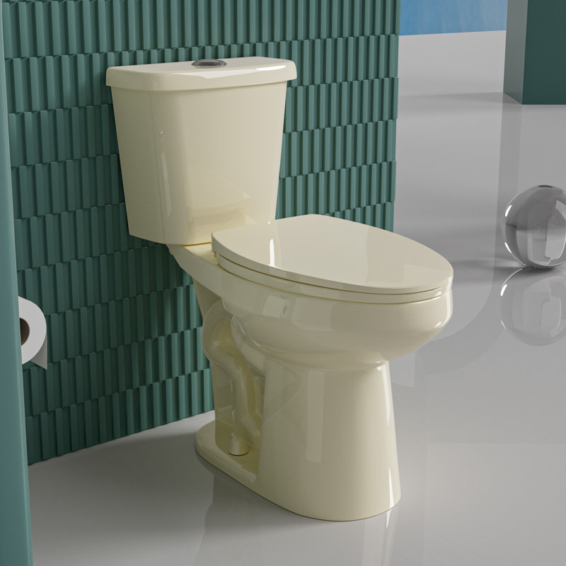 Toilette allongée deux pièces de 19 po de hauteur ADA pour personnes âgées, tornade double 1,1 / 1,6 GPF, carte 1000 g, os