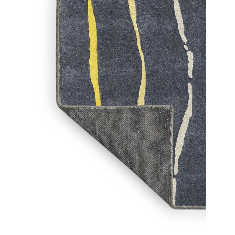 Tapis abstrait gris / jaune Adalet, Rectangle 5 pi x 8 pi